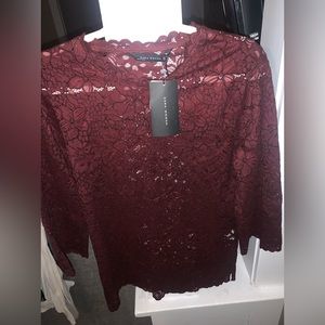 NWT ZARA lace top size xs